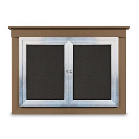 18x24 1-Door Enclosed Outdoor Letterboard,Hdr,Black Felt/Black